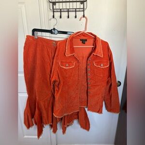 Ashley Stewart Orange Corduroy Jacket